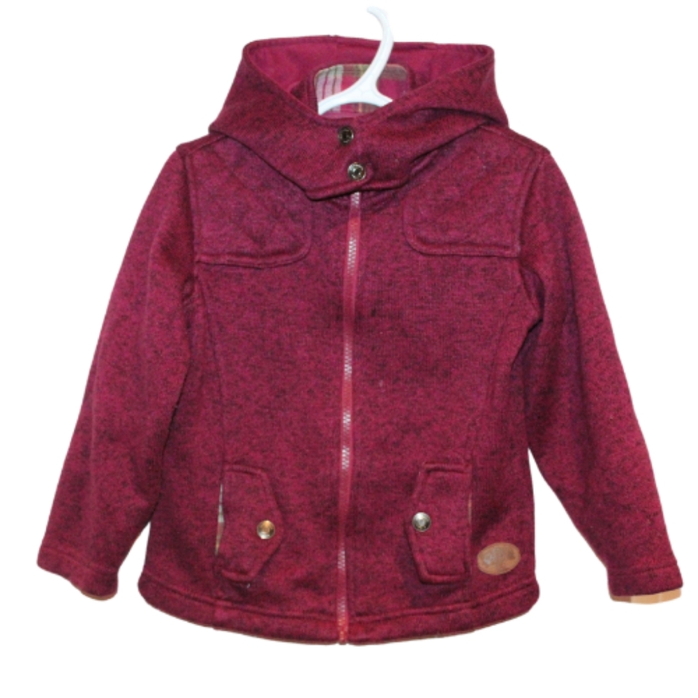 2/$25 🏷 Outdoor Kids Heathered Burgundy Jacket Size XS (4/5)